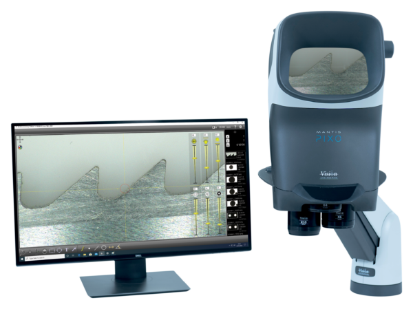 Mantis PIXO with monitor displaying DimensionTwo software