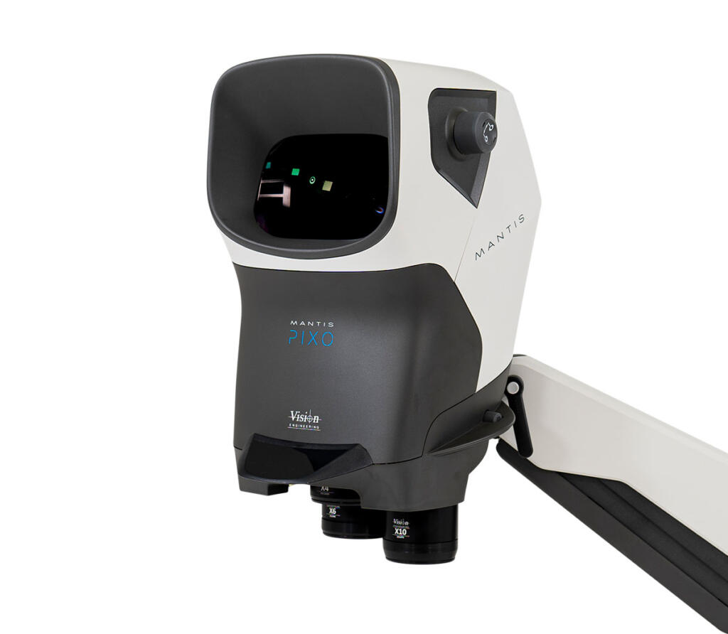 Mantis Pixo on Verso Stand left 1200x1045px Mantis stereo mcroscope on Verso stand