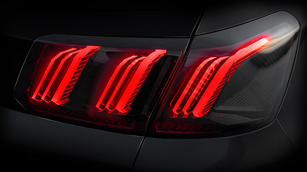 Image of rear car sports lights in red